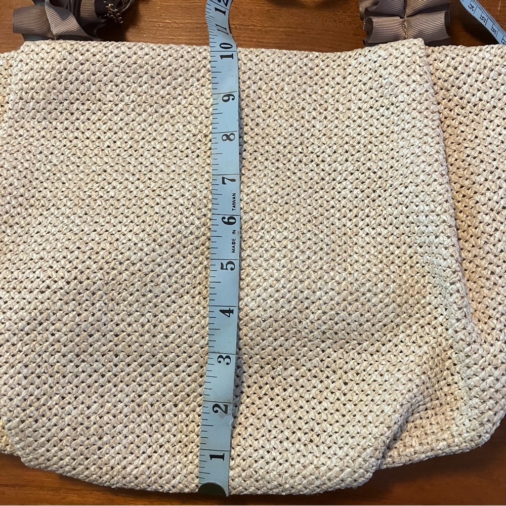 Woven handbag straw ruffle, garden girl, euro summer scandi girl, lagenlook - Picture 15 of 16